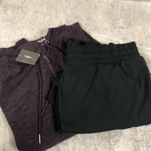 HYBA ladies zipped hoodie super cozy & Bally pants